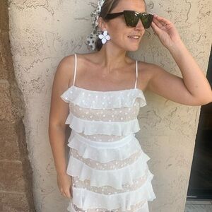 Elegant White Ruffle Dress